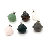 Pink Crystal Glitter Stone Pendant for DIY Jewelry Making