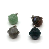Pink Crystal Glitter Stone Pendant for DIY Jewelry Making