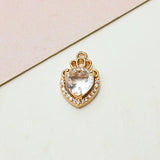 Copper Zircon Heart Crown Pendant DIY Jewelry Accessories
