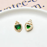 Copper Zircon Heart Crown Pendant DIY Jewelry Accessories