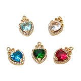 Copper Zircon Heart Crown Pendant DIY Jewelry Accessories
