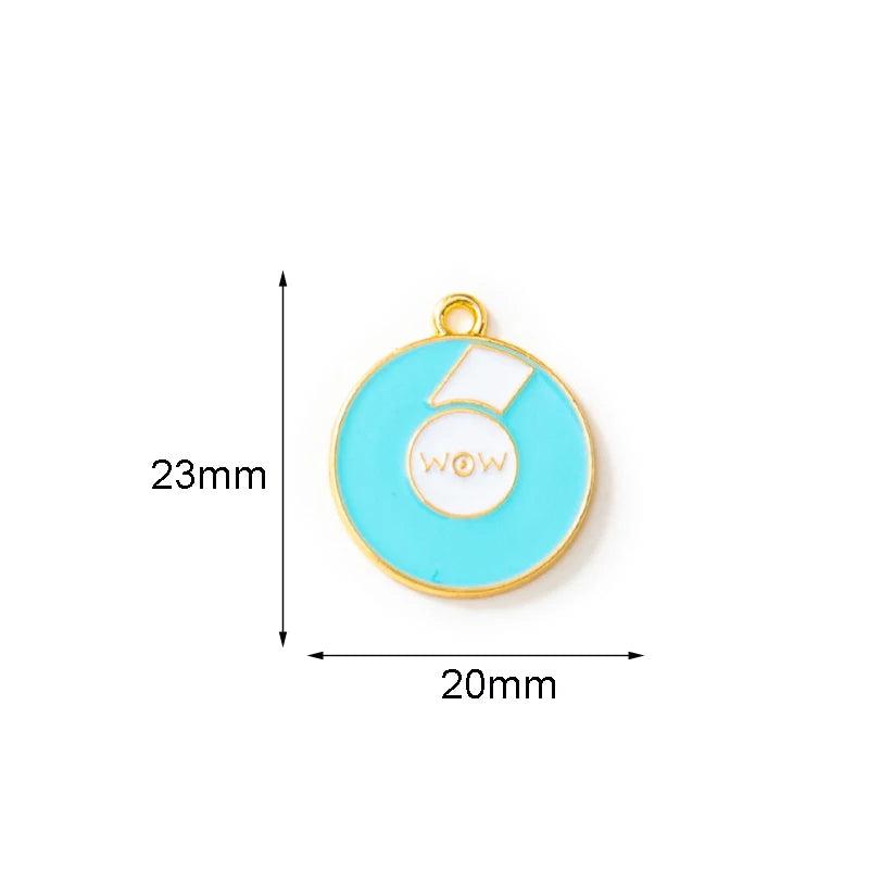 Enamel Music Disc Charms Pendant for DIY Jewelry Making