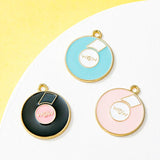 Enamel Music Disc Charms Pendant for DIY Jewelry Making