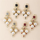 10Pcs Rhinestone Pearl Lace Charm Pendant Links DIY Jewelry