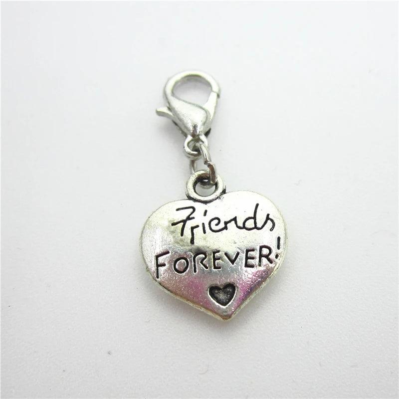 20pcs Forever Heart Dangle Charms Jewelry Accessories