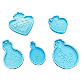 5Pcs Vase Bottle Silicone Keychain Mold Resin Pendant Craft Tool