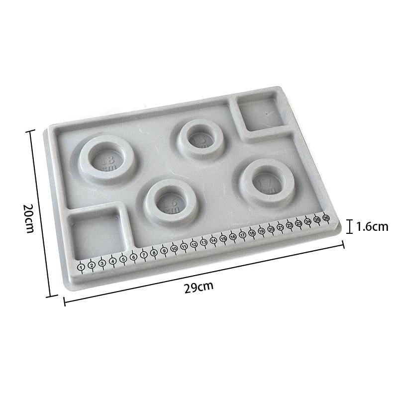 Gray Flocked Bead Board DIY Bracelet Necklace Organizer