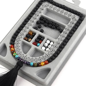 Gray Flocked Bead Board DIY Bracelet Necklace Organizer