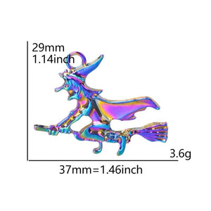 10PCS/Lot Witch Pendant Charm Electroplated Alloy DIY Jewelry Supplies