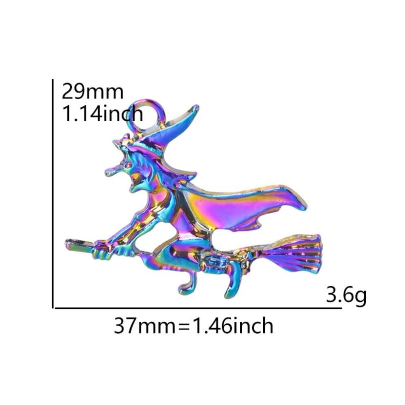 10PCS/Lot Witch Pendant Charm Electroplated Alloy DIY Jewelry Supplies