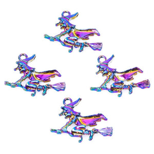 10PCS/Lot Witch Pendant Charm Electroplated Alloy DIY Jewelry Supplies