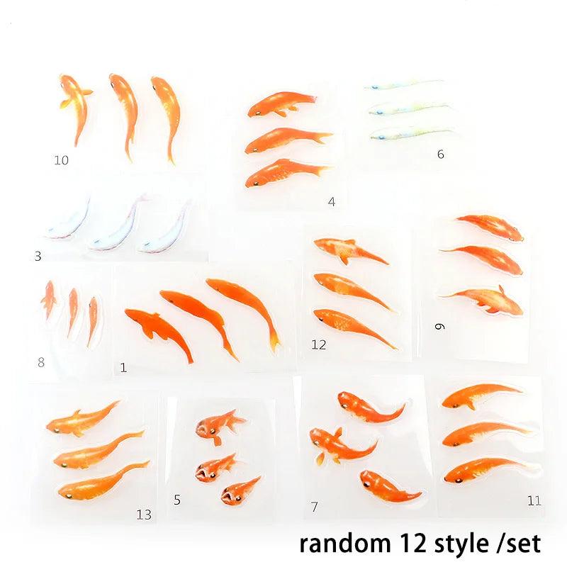Fish UV Resin Stickers FillDecorative Sticker DIY Micro Landscape Scrapboo