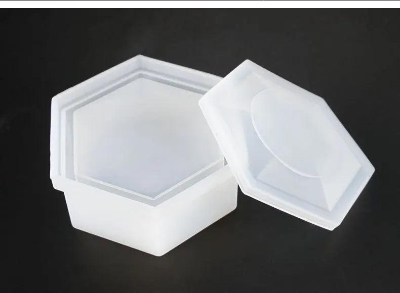 Silicone Necklace Mold Resin Craft DIY Hexagonal Box Epoxy Jewelry