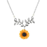 Summer Alloy Sunflower Pendant Necklace Romantic Holiday Gift