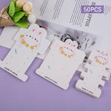 50Pcs Cartoon Rabbit Jewelry Packaging Materials Hanging Cards Tags