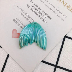 10PCS Resin Gradient Fishtail Charms Multi-color Pendant DIY Crafts