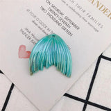 10PCS Resin Gradient Fishtail Charms Multi-color Pendant DIY Crafts