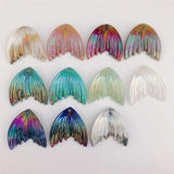 10PCS Resin Gradient Fishtail Charms Multi-color Pendant DIY Crafts