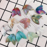 10PCS Resin Gradient Fishtail Charms Multi-color Pendant DIY Crafts