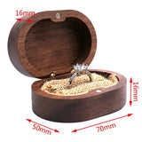 Walnut Wood Jewelry Box Engagement Wedding Ceremony Ring Storage