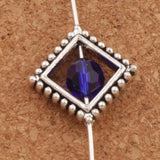 Square Frame Charm Beads Antique Siver Pendants