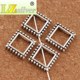 Square Frame Charm Beads Antique Siver Pendants