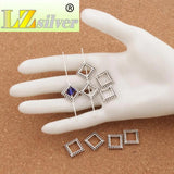 Square Frame Charm Beads Antique Siver Pendants