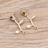 10PCS/Lot Tone Rose Flower Charm Pendants for Jewelry Making