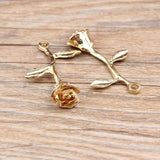 10PCS/Lot Tone Rose Flower Charm Pendants for Jewelry Making