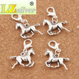 Horse Animal Tibetan Silver Clasp Charm Beads 20pcs