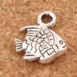 100pcs Small Fish Charm Beads Tibetan Silver Pendants L062