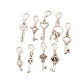 27Pcs Heart Key Charm Beads for Memory Locket CM51