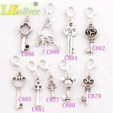 27Pcs Heart Key Charm Beads for Memory Locket CM51