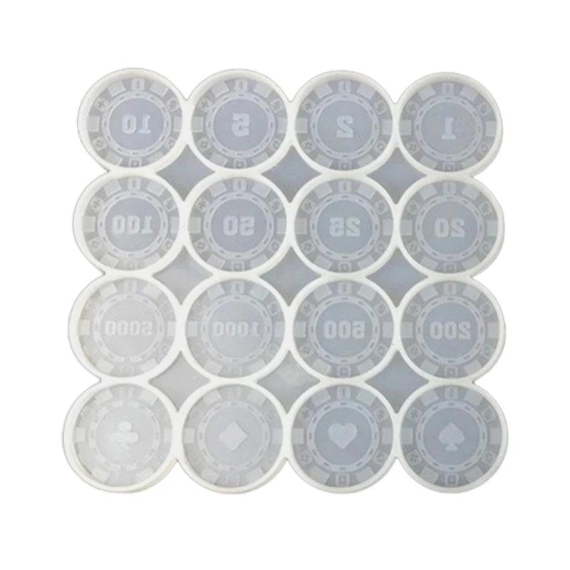 Poker Chips Game Coins Epoxy Resin Mold DIY Crafts Jewelry Casting