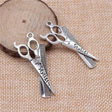 10pcs Antique Silver Scissors Charms For Earring Making B10080