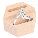 Rustic Wood Ring Holder, Hexagon Ring Bearer, Vintage Jewelry Display Stand