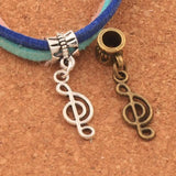 18Pcs Bronze Music Note Big Hole Beads for European Bracelets