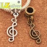 18Pcs Bronze Music Note Big Hole Beads for European Bracelets