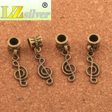 18Pcs Bronze Music Note Big Hole Beads for European Bracelets