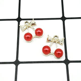 20PCS Cherry Shape Charms With Pearl 15*17mm DIY Jewelry Earring Accessories