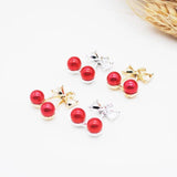 20PCS Cherry Shape Charms With Pearl 15*17mm DIY Jewelry Earring Accessories