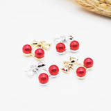 20PCS Cherry Shape Charms With Pearl 15*17mm DIY Jewelry Earring Accessories