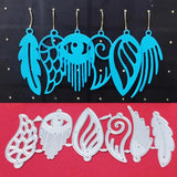 6Pcs Carbon Steel Feather Earring Cutting Dies for DIY Leather Earrings
