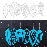 6Pcs Carbon Steel Feather Earring Cutting Dies for DIY Leather Earrings