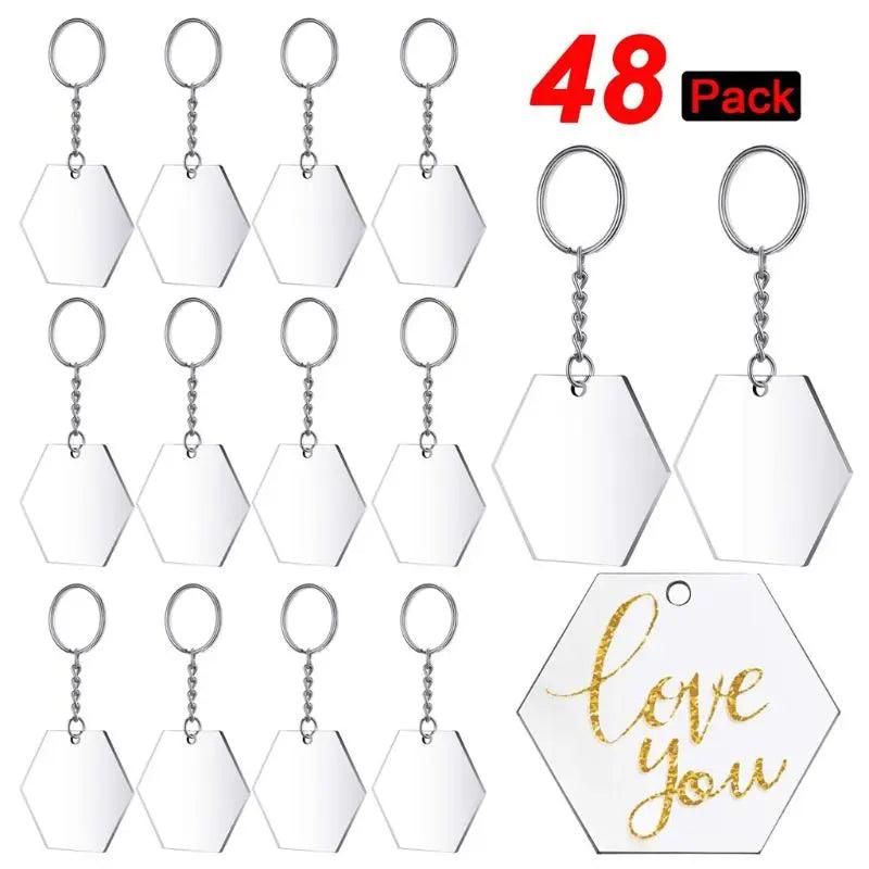 Acrylic Transparent Keychain Blanks Tassel Pendant Jewelry Making