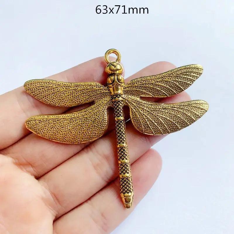 6Pcs/Lot Dragonfly Charms for DIY Necklaces Jewelry Making
