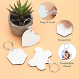 15Pcs Sublimation Keychain Set Blank Crafts - Heart, Hexagon, Bone Shape