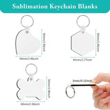 15Pcs Sublimation Keychain Set Blank Crafts - Heart, Hexagon, Bone Shape
