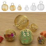 30Pcs Spiral Bead Hollow Cages Stone Holder Necklace Charms Kit Jewelry Making