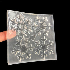 Heart snowflake Liquid silicone mold for resin jewelry pendant DIY